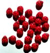 25 14mm Opaque Red Ladybug Glass Beads